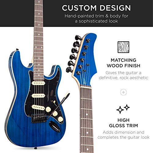 39in Full Size Beginner Electric Guitar Starter Kit with Case and Amp E13920