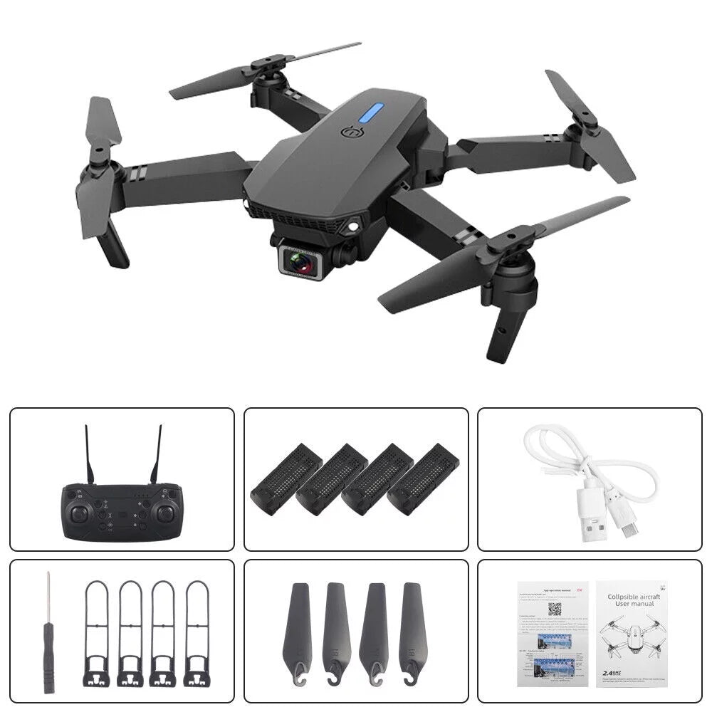 4K HD Dual Camera RC Drone with WiFi FPV, 4 Batteries Included X1312