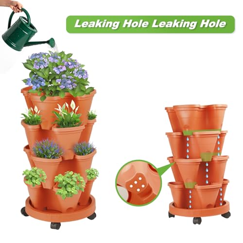 7 Tier Vertical Garden Planter with Watering Bottle and Wheels P37144