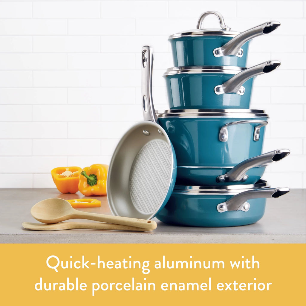 Porcelain Enamel Nonstick Covered Saucepan, 3 Quart Z82421