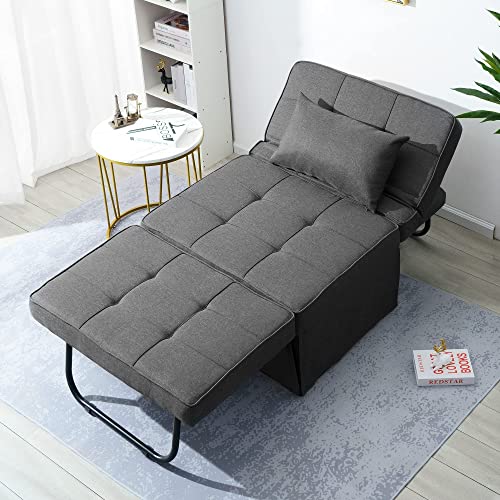 Folding Sofa Bed with Adjustable Backrest, Dark Grey Q8430