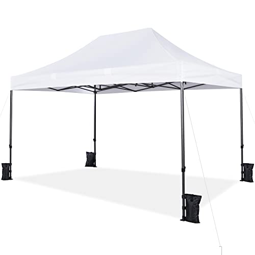 Heavy Duty Pop Up Canopy Tent 10x20 with Wheeled Carry Bag, White Q36763