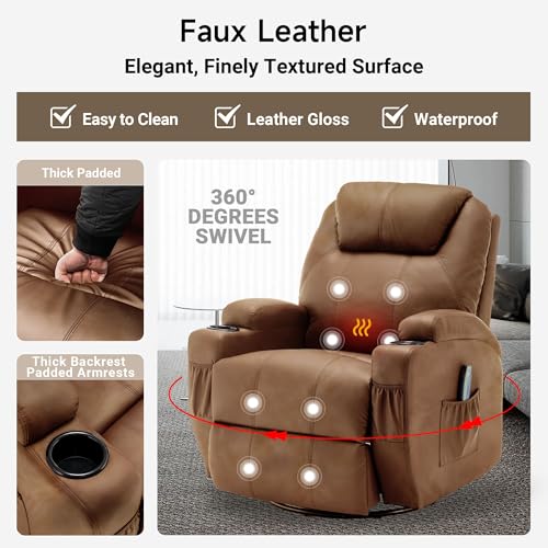 Rocking Recliner Chair with Massage and Heat for Adults H49678
