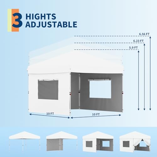Pop Up Canopy Tent with Roller Bag, Adjustable Height U660