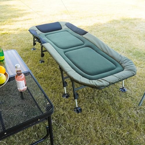 Camping Cot for Adults with Carry Bag, Heavy Duty Folding Bed with Padded Cushion D77188