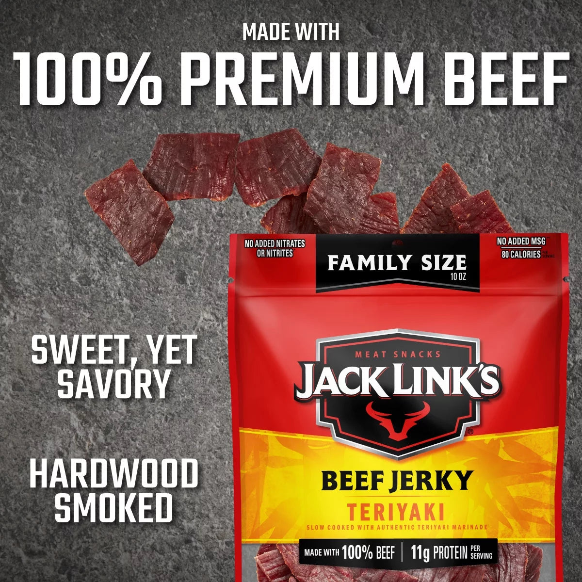 Beef Teriyaki Jerky 10oz Resealable Bag D984