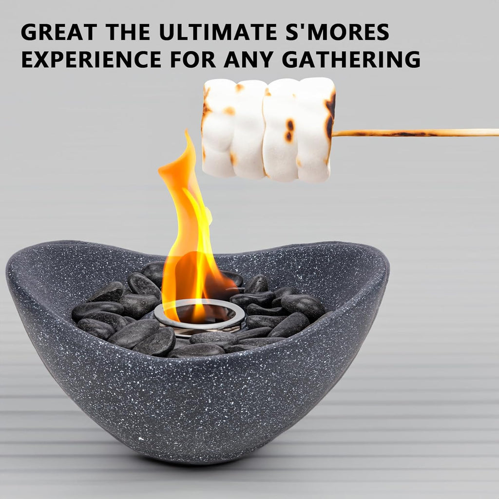 Tabletop Fire Pit Bowl, Multi-Fuel Portable Fireplace for Indoor and Outdoor Use, 11 Inch P9670