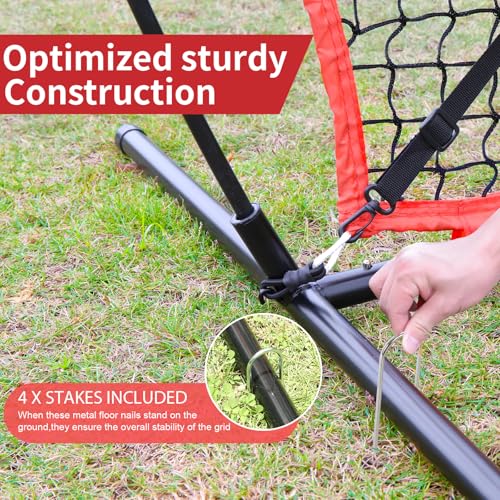 Baseball Softball Practice Net with Batting Tee and Strike Zone Target O4170
