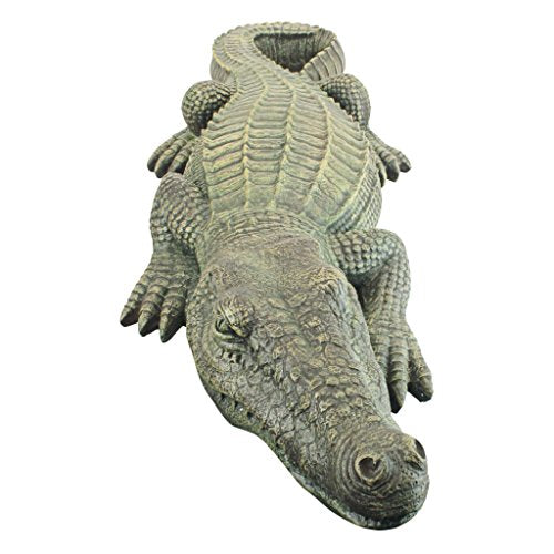 Swamp Beast Lawn Alligator Crocodile Outdoor Garden Statue, 37 Inches Long A220