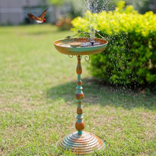 Vintage Metal Bird Bath Bowl with Butterfly Pattern for Garden B871