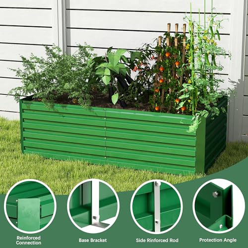 Galvanized Raised Garden Bed 8x4x2ft, Large Metal Planter Box for Outdoor Vegetables, Flowers & Herbs D2106