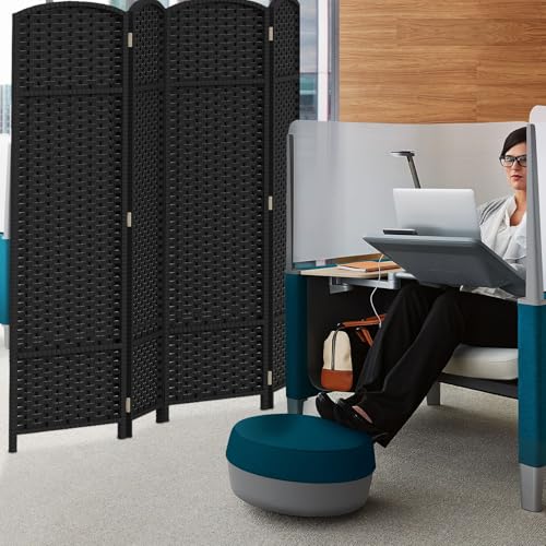 4 Panel Room Divider Screen 5.6 Ft Tall Folding Privacy Partition H959002