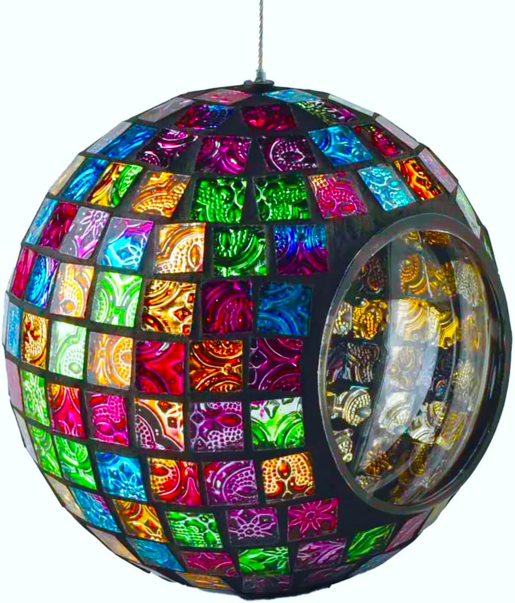 Mosaic Glass Bird Feeder Outdoor Hanging for Garden Y215106