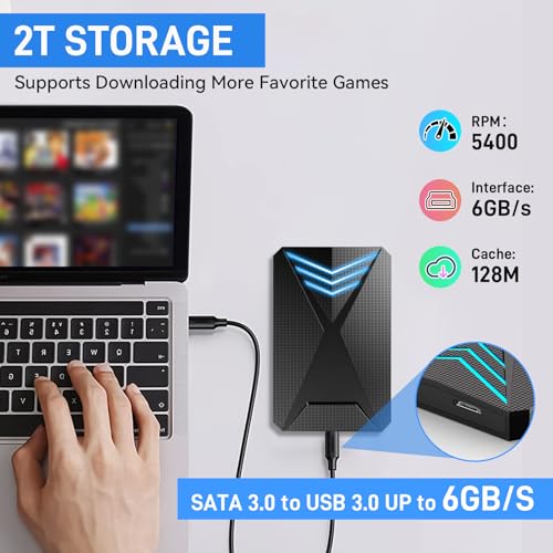 Retro Game Console Hard Drive 2T, 4280 Plug and Play Video Games, USB 3.0 D551184