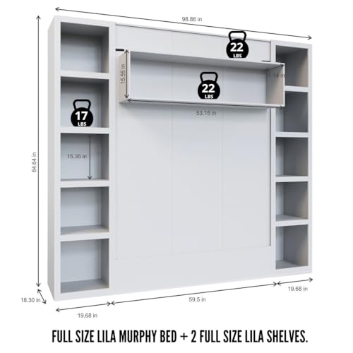 Queen Murphy Wall Bed with Two Bookshelves Z468