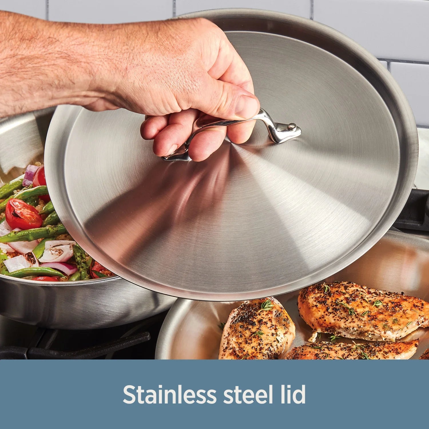 Stainless Steel Tri-Ply Sauce Pan with Lid, 3-Quart N494373