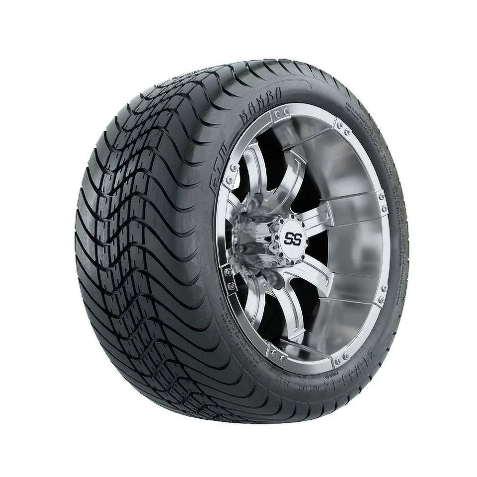 GTW Tempest 12 inch Chrome Finish Golf Cart Wheel on 215/35-12 (18") Tire |Set of 4