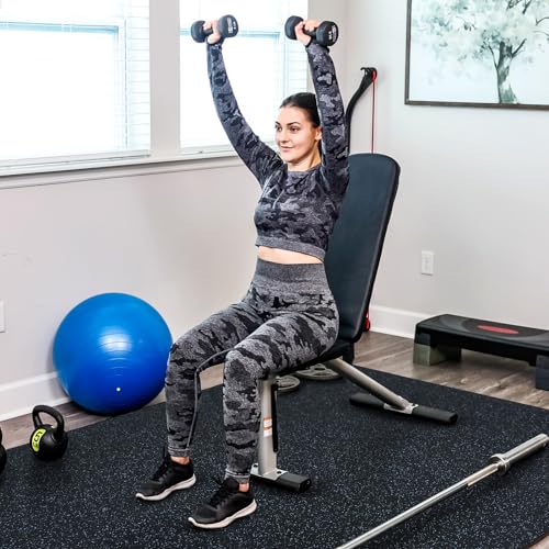 24 Pcs Interlocking Rubber Top Exercise Mats for Home Gym B471556