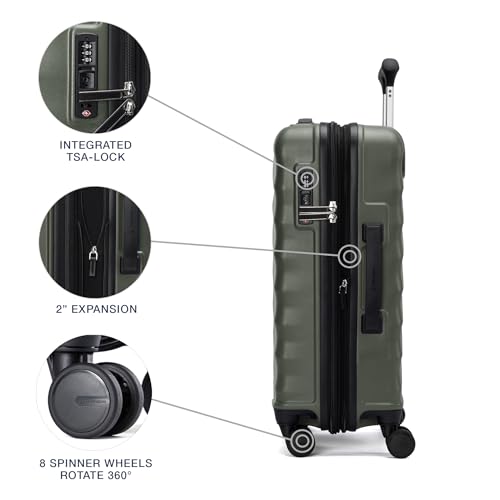 Hardside Expandable Carry-On Luggage with 8 Spinner Wheels and TSA Lock Q7052