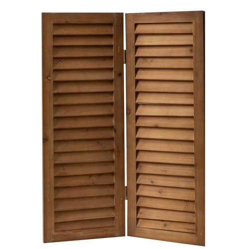 Wood Short Room Divider 3 Panel, 2.6 Ft Tall Folding Partition, White Freestanding Wall for Home Office O18628