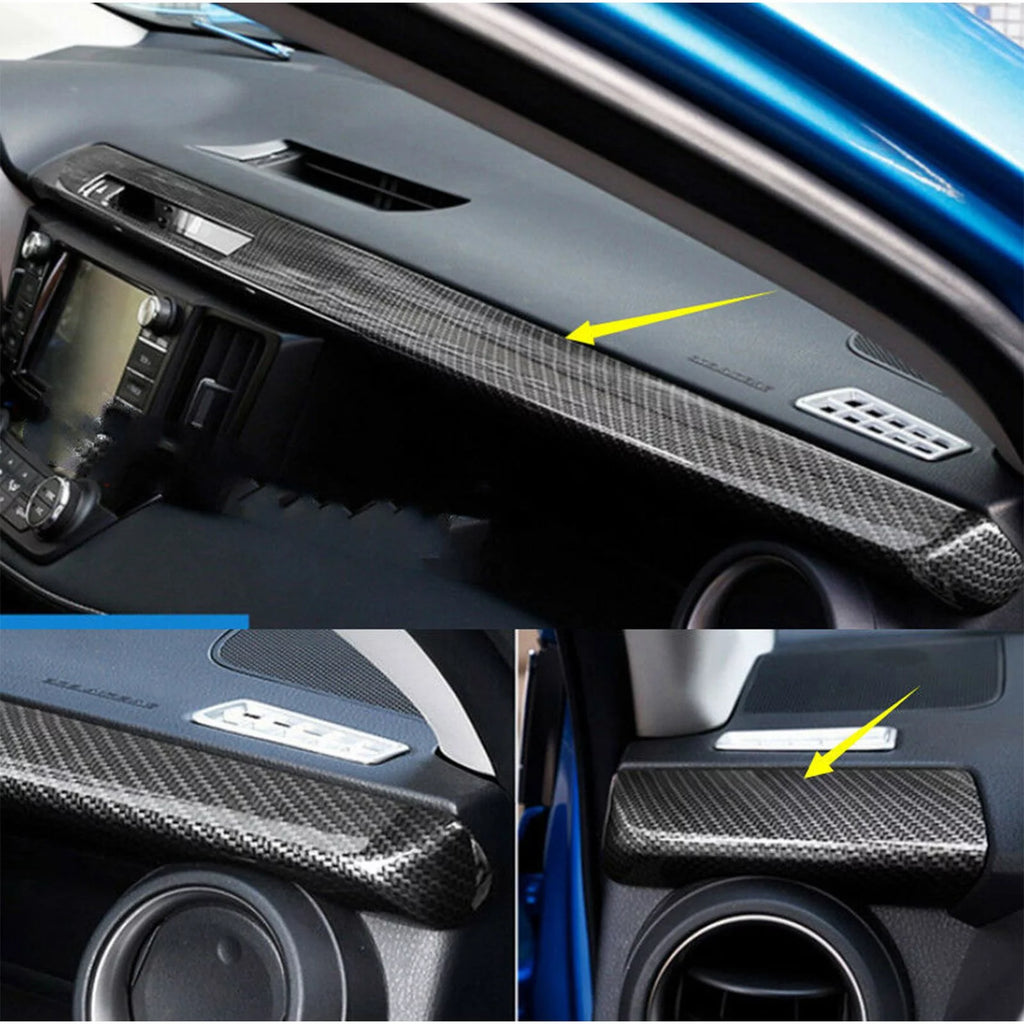 ABS Carbon Fiber Dashboard Console Panel Cover Trim for Toyota RAV4 2016-2018 B690