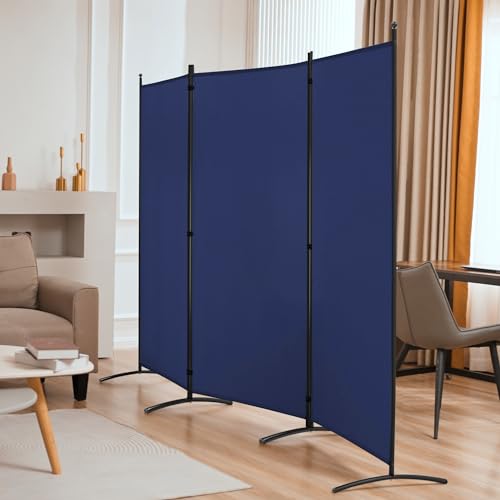 3 Panel Room Divider Folding Partition Privacy Screens, Freestanding Fabric Panel, 102" W x 71" H S7520