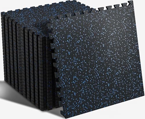 24 Pcs Interlocking Rubber Top Exercise Mats for Home Gym B471556