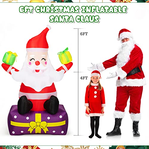 Inflatable Santa Claus with Gift Boxes Outdoor Christmas Yard Decoration J156