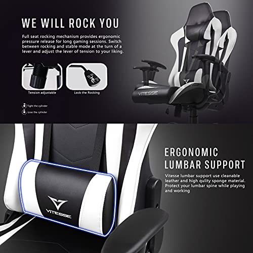 Gaming Chair High Back Ergonomic Racing Desk with Lumbar Support and Headrest C983
