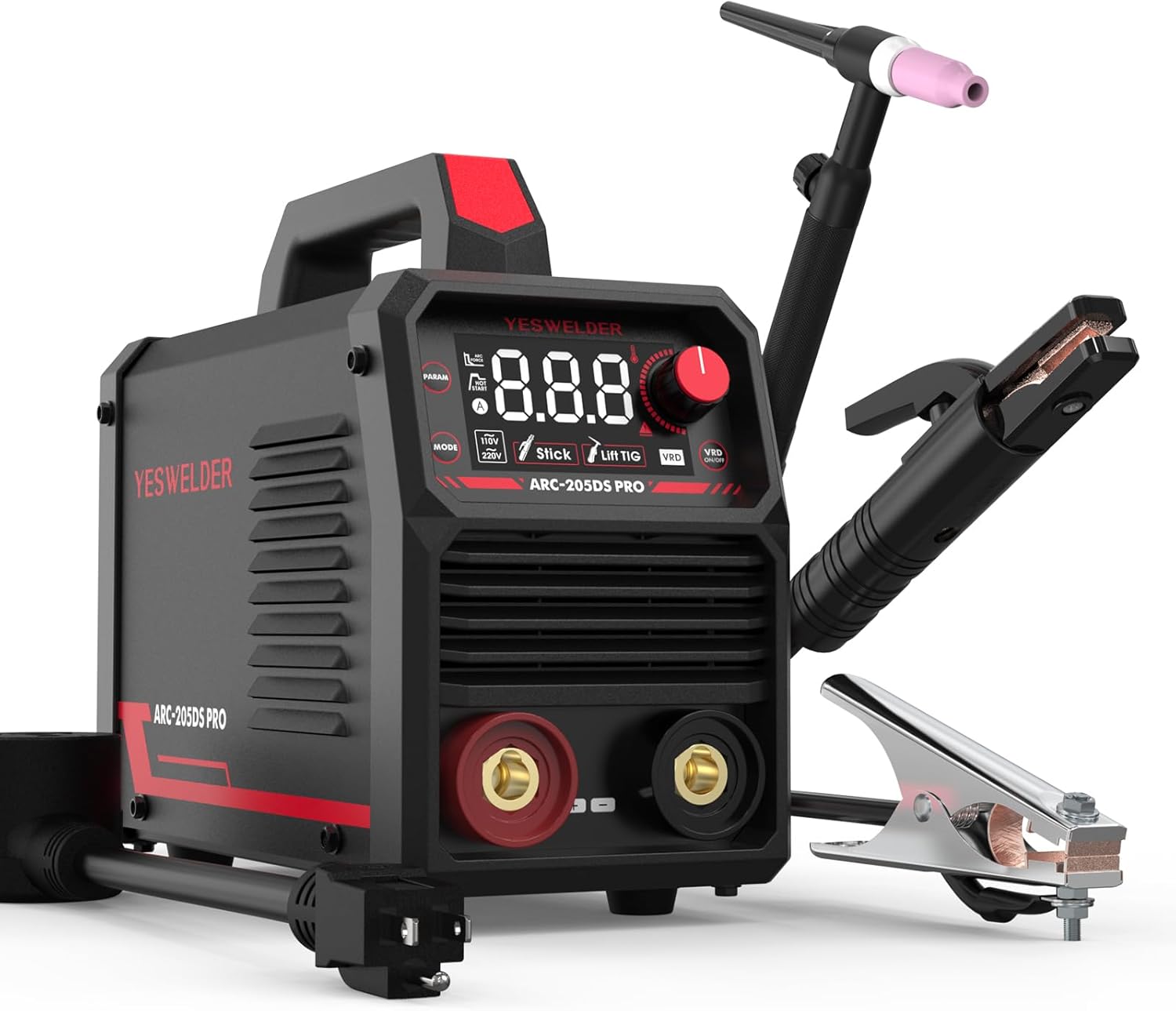Stick Welder 205Amp with Lift TIG Torch, Dual Voltage Portable Welding Machine P420