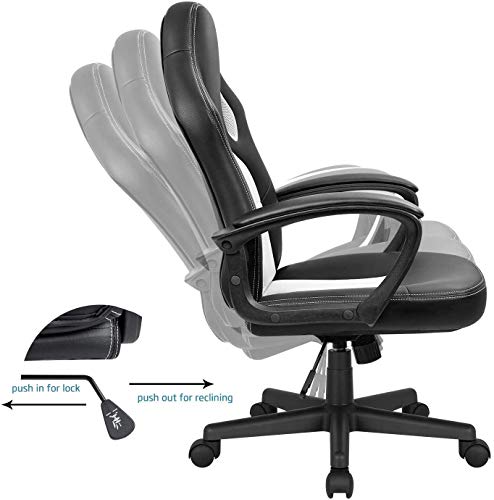 High Back Ergonomic Leather Gaming Chair, Adjustable, Blue S74277