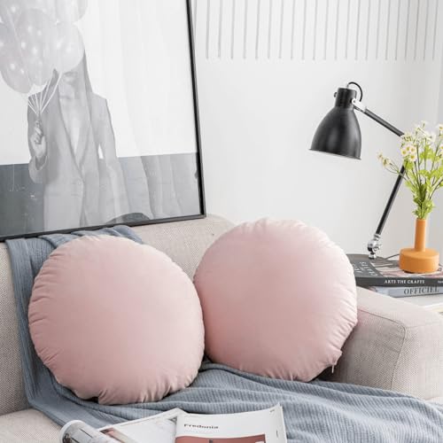Round Throw Pillow, 18" Super Soft Decorative Floor Pillow for Couch Bed Sofa S53251
