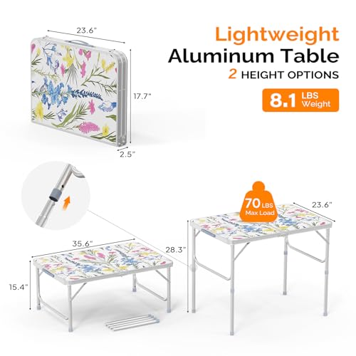 3ft Aluminum Folding Camping Table with Carrying Handle O3096