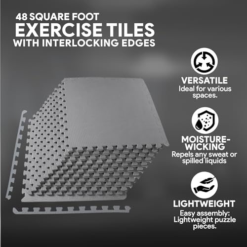 Puzzle Exercise Mat with EVA Foam Interlocking Tiles for MMA, Gymnastics and Home Gym H787