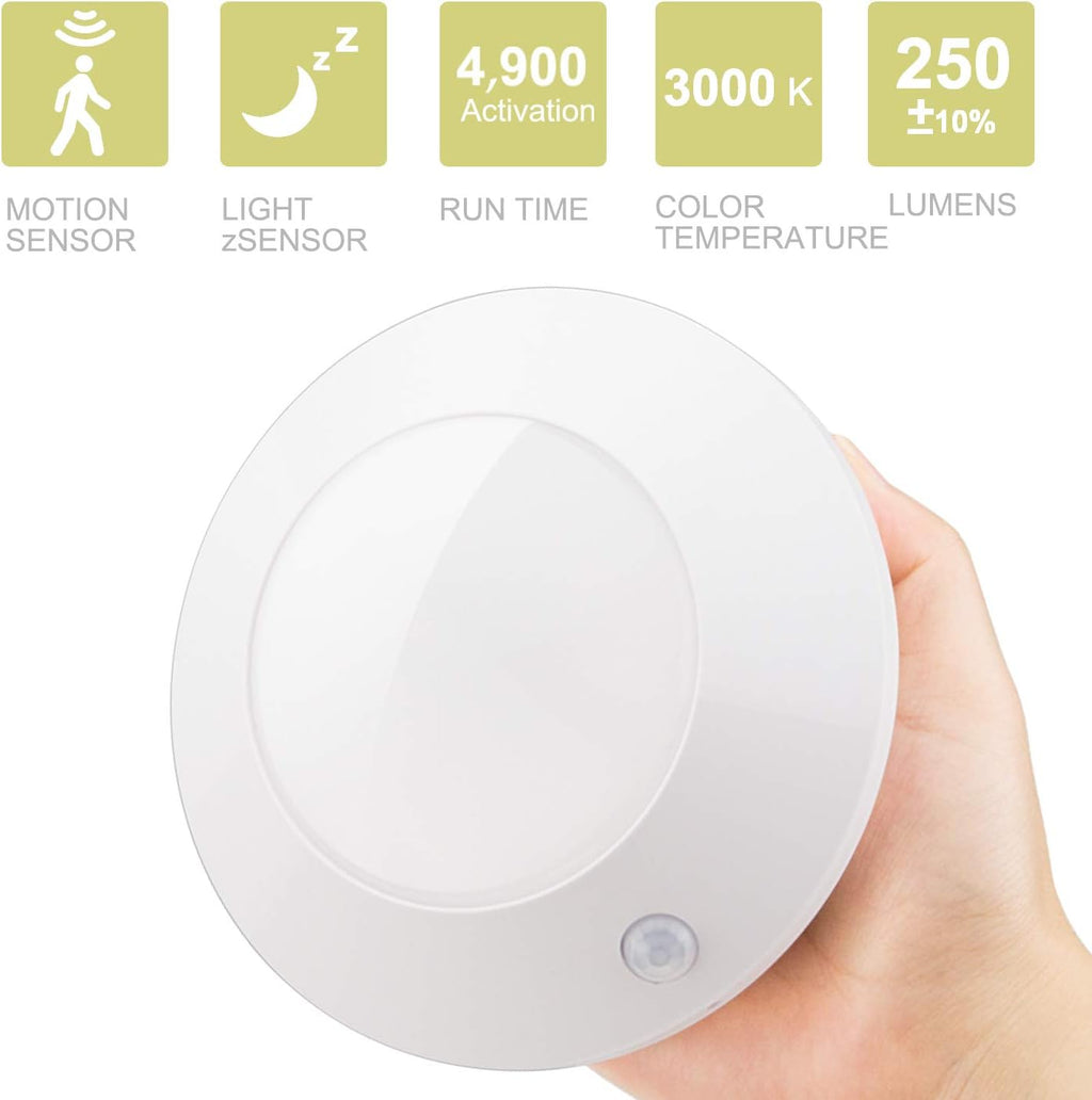 Motion Sensor Ceiling Light Cordless Battery Powered LED Warm White for Indoor X5085