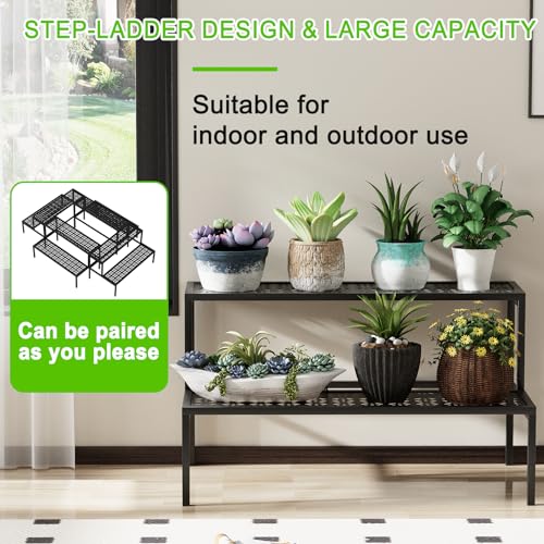 3 Tier Plant Stand Semi-Circular Flower Pot Organizer Rack for Indoor Outdoor I2592