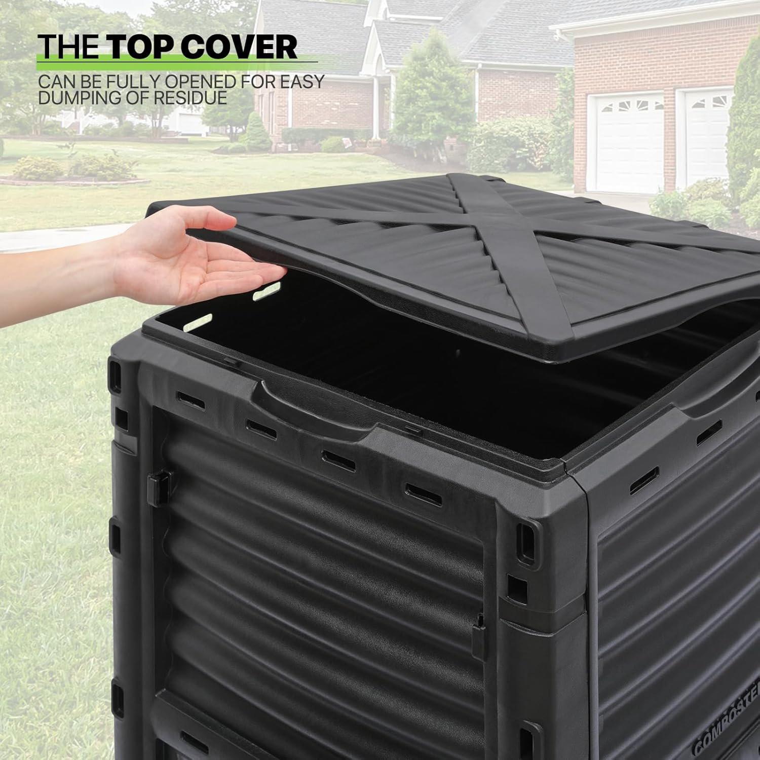 80 Gal Garden Compost Bin, BPA Free, Easy Assembling W2701