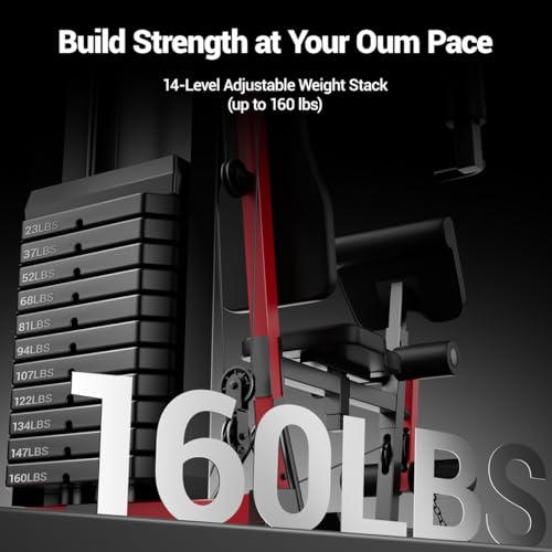 Home Gym System with 160LB Weight Stack, Full Body Strength Training H7527