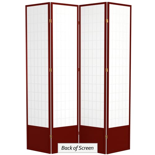 7 ft. Tall Window Pane Shoji Screen Room Divider, 3 Panels, White S15216