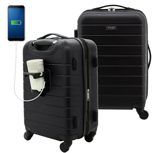Smart Luggage Set with Cup Holder and USB Port, 20-Inch Carry-On D90568