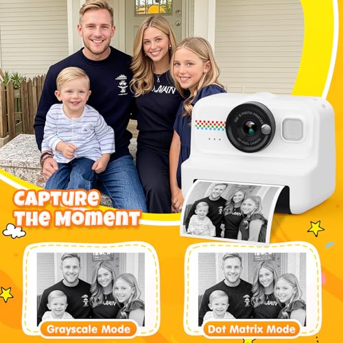 Kids Instant Print Camera 1080P HD with 3 Rolls Paper & 32GB Card U8422