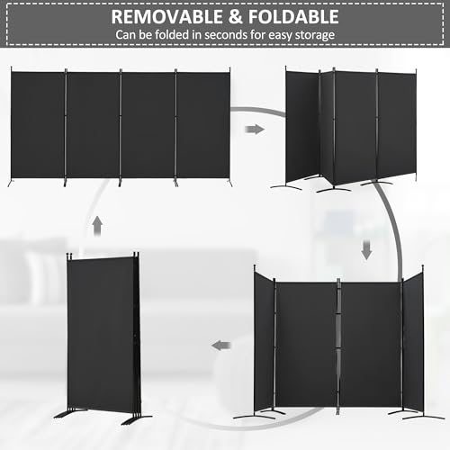 3 Panel Room Divider Folding Partition Privacy Screens, Freestanding Fabric Panel, 102" W x 71" H S7520