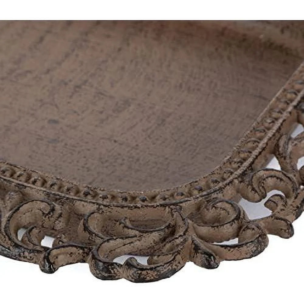 Ceramic Butter Dish with Metal Acanthus Leaf Design X73179