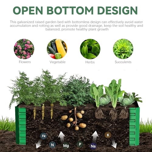 Galvanized Raised Garden Bed 8x4x2ft, Large Metal Planter Box for Outdoor Vegetables, Flowers & Herbs D2106