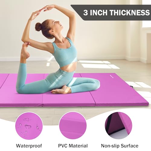 Folding Exercise Gymnastics Mat 4x10x3 Inch with Carrying Handles C40381
