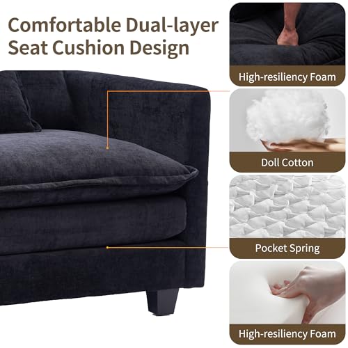 Chenille Lounge Chair with Ottoman, Beige, 1-Seat R52165