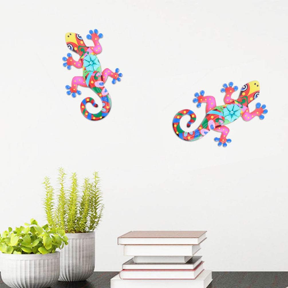 Iron Gecko Wall Art Decor 3D Metal Sculpture N749516