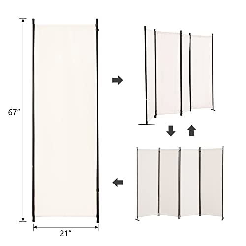 Room Divider, 6-Panel Folding Privacy Screen, Freestanding Partition G607