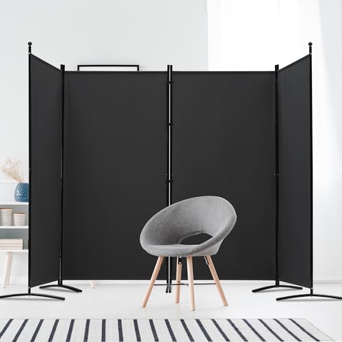 3 Panel Room Divider Folding Partition Privacy Screens, Freestanding Fabric Panel, 102" W x 71" H S7520