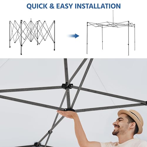 Heavy Duty Pop Up Canopy Tent 10x20 with Wheeled Carry Bag, White Q36763
